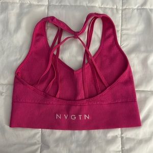 NVGTN Fuchsia Galaxy Ribbed Seamless Bra L Large